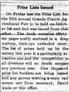 The Grande Prairie Herald Sept. 15, 1914