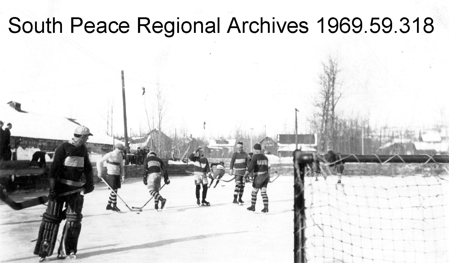 Outdoor hockey in 1950.