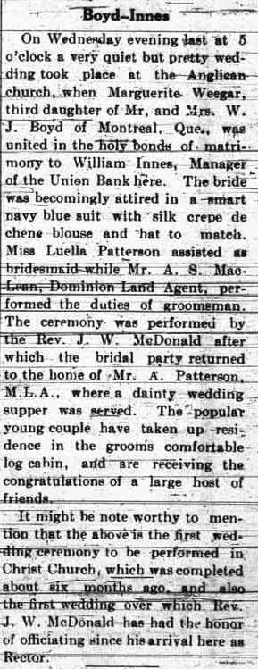 Grande Prairie Herald ~ November 13, 1914