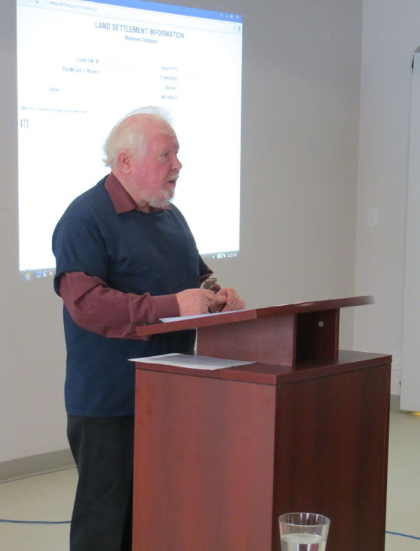 David Leonard shared with us his passion for the Peace Country Land Settlement Database project.