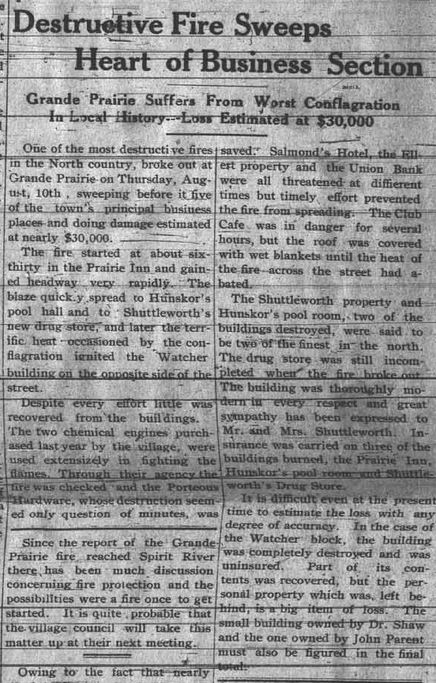 Grande Prairie Herald ~ August 15, 1916