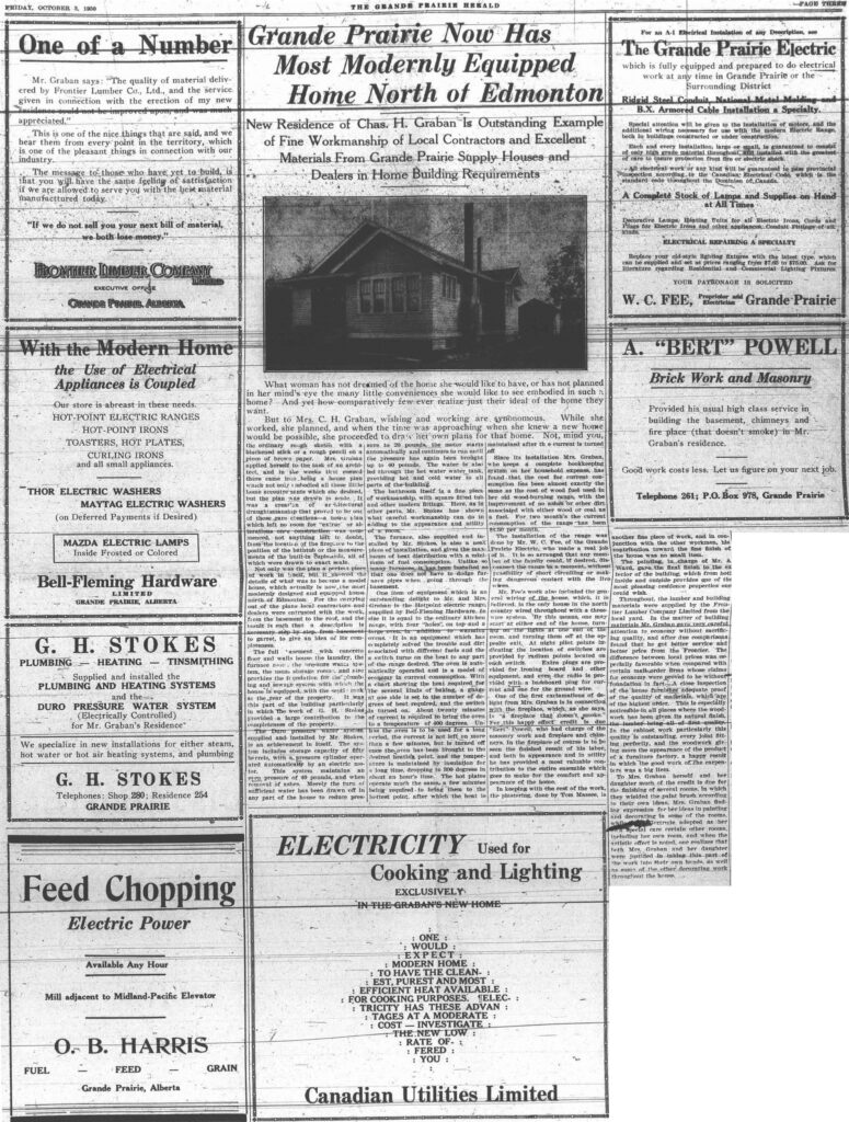 Grande Prairie Herald ~ October 10, 1930