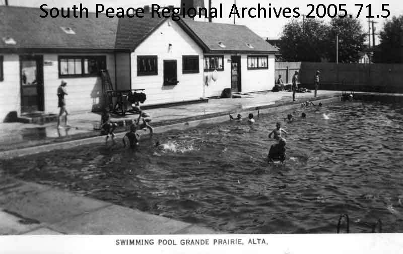 The swimming pool built by the Kinsmen Club in 1948 (photo taken in 1950)