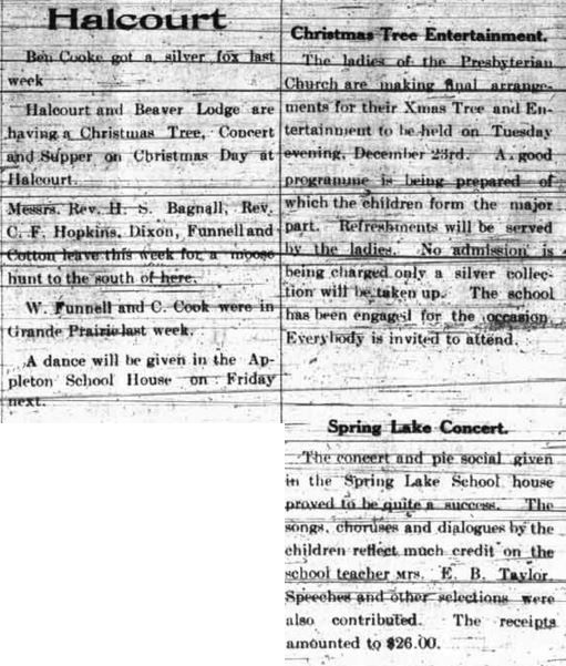 Grande Prairie Herald ~ December 9, 1913