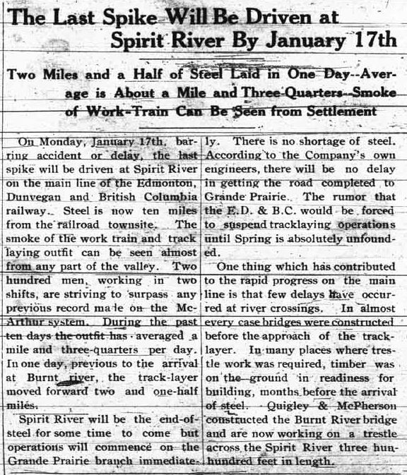 Grande Prairie Herald ~ January 11, 1916