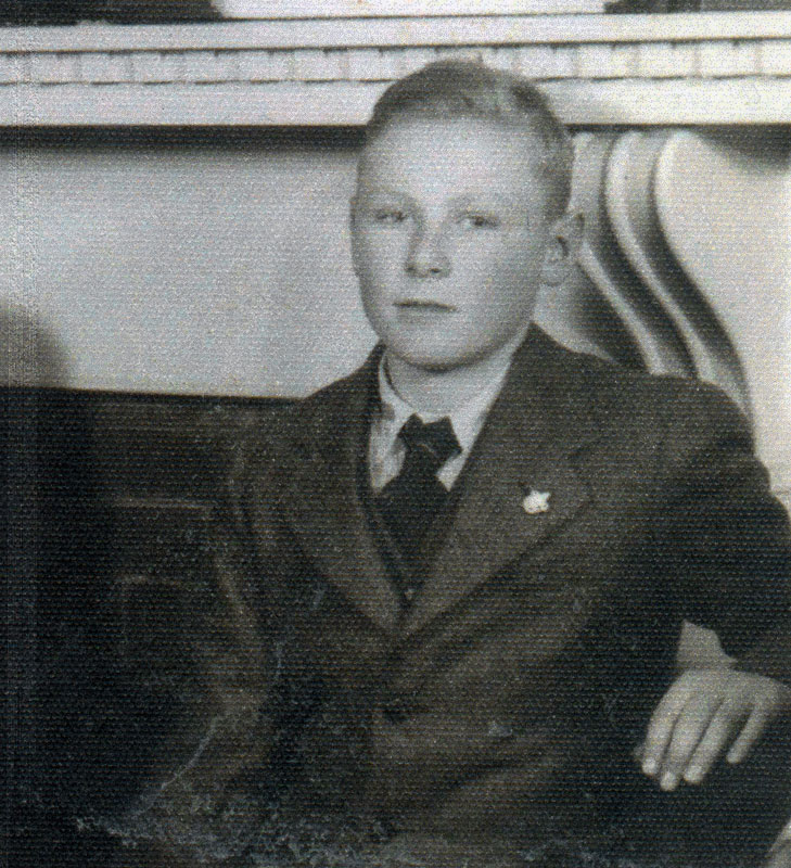 Ernie as a young teen in Grande Prairie (photo taken in the Forbes House)